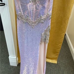 Portia and Scarlett Lilac Sequin Gown
